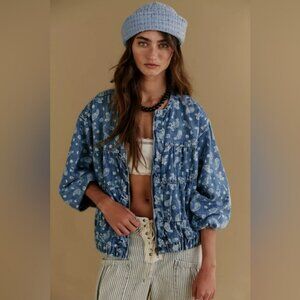 Free people We The Free Layla Printed Denim Jacket
